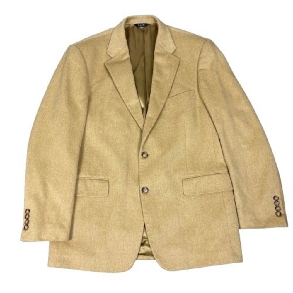 Vintage Bill Blass 100% Camel Hair Blazer Two Button‎ Sport Coat Tan Size 40R